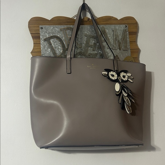Kate Spade Taupe Tote with Owl Accent - Picture 1 of 10